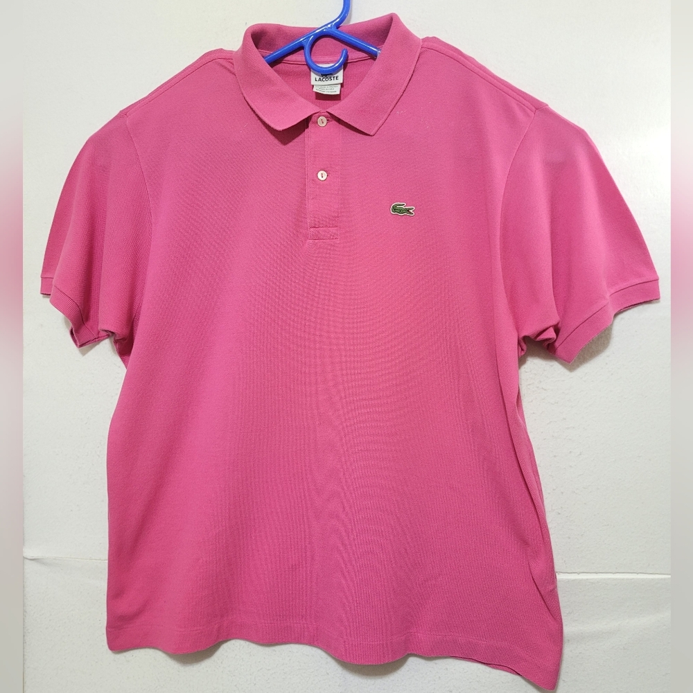 LACOSTE REGULAR FIT 100% COTTON POLO SHIRT SIZE 3XL-8 ROSE PINK